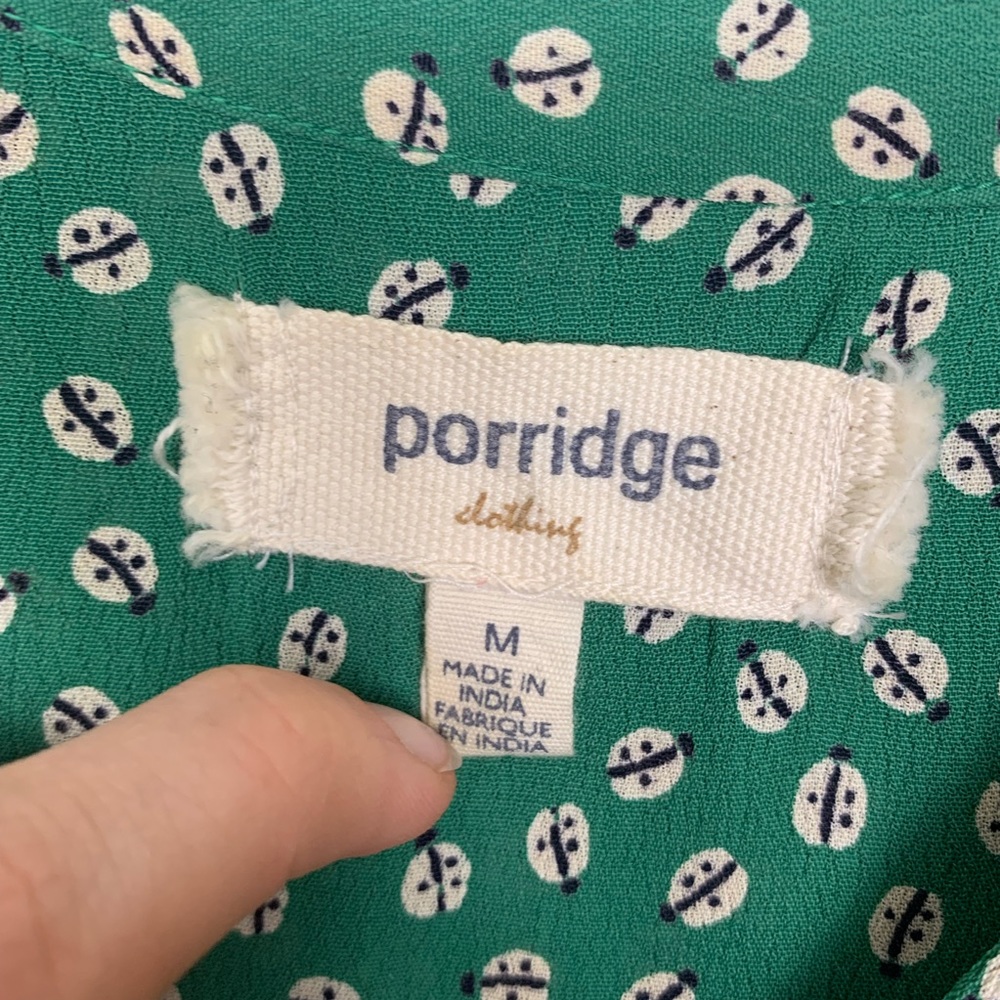 Anthropologie Porridge Size M Green Ladybug - Picture 4 of 7